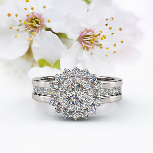 0.9ct Natural Diamond Bridal Set - 16GG55